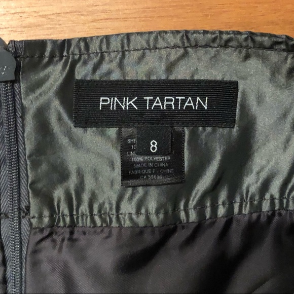 PINK TARTAN - silvery/gray skirt - size 8 - Picture 2 of 3